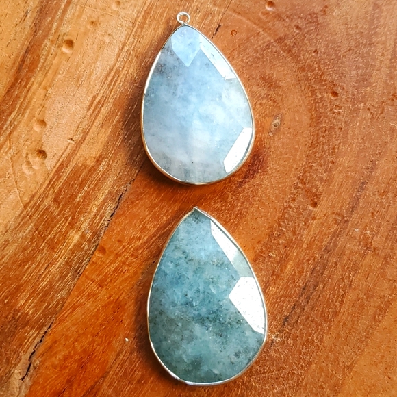 New 2pc Silver Wrapped Blue Kyanite Pendant Bundle. - Picture 2 of 15